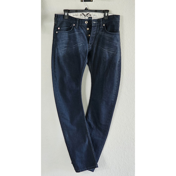 FCUK Jeans French Connection UK Button Fly Skinny W30 Dark Wash New Without Tags - Picture 1 of 16